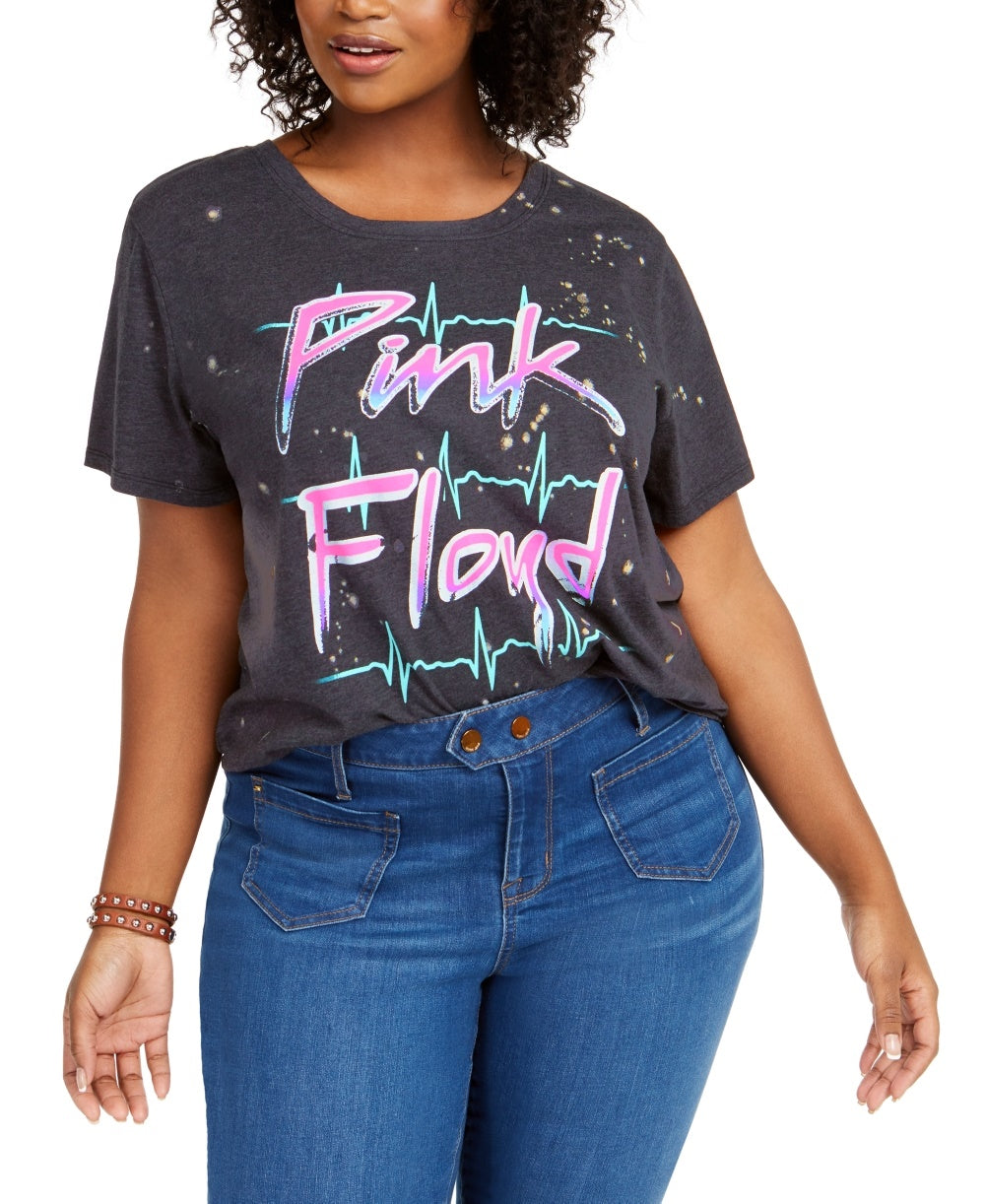 Camiseta feminina Love Tribe Trendy Pink Floyd preta tamanho 3X