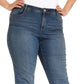 Jeans feminino estilo &amp; co com controle de barriga, perna justa, azul, tamanho 26W