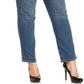 Jeans feminino estilo &amp; co com controle de barriga, perna justa, azul, tamanho 26W