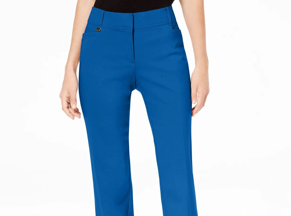 Calça feminina JM Collection Petite Tummy-Control Curvy Fit, Petite e Petite Short Azul Tamanho 16X3