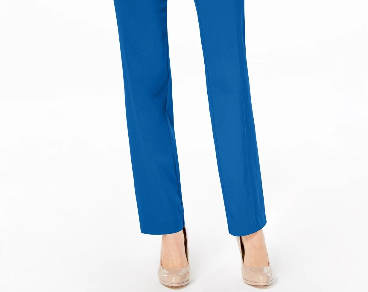 Calça feminina JM Collection Petite Tummy-Control Curvy Fit, Petite e Petite Short Azul Tamanho 16X3
