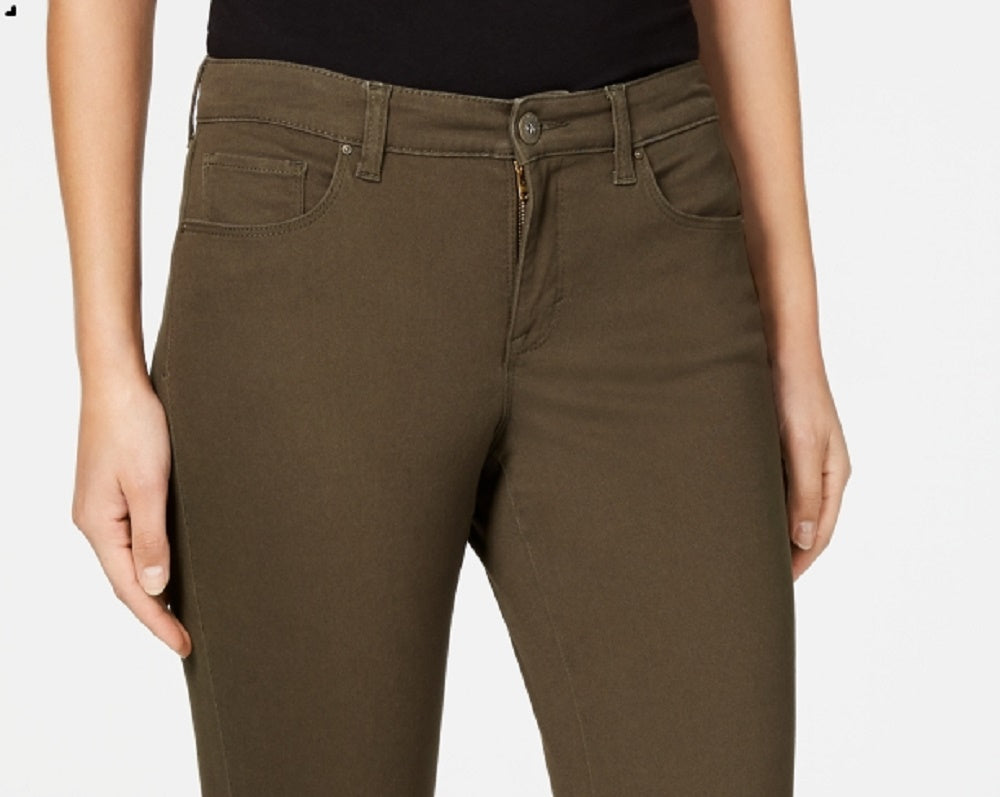 Calça jeans skinny com controle de barriga e ajuste curvilíneo feminino Style &amp; Co, verde, tamanho 4, pequena