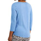 Charter Club Blusa feminina com decote canoa e botões, azul escuro, tamanho médio