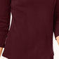 Charter Club Top feminino de algodão Pima com decote canoa e botões, tamanho XX-G, vermelho