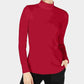 Camiseta feminina Charter Club de algodão com gola falsa, vermelha, tamanho XX-G