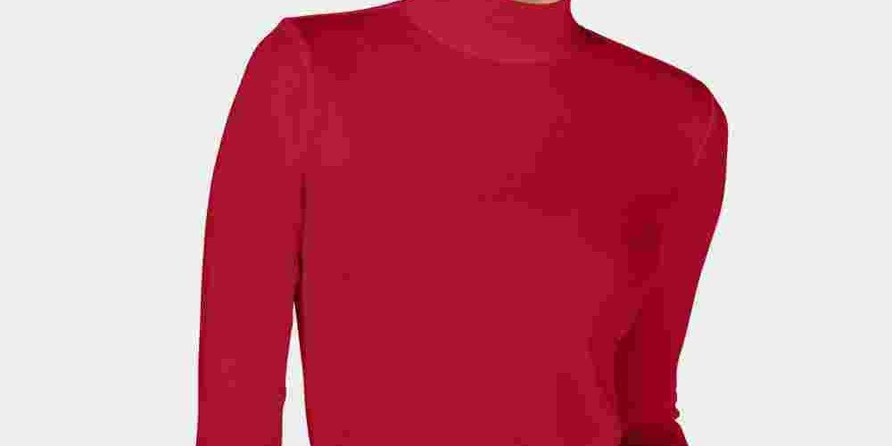 Camiseta feminina Charter Club de algodão com gola falsa, vermelha, tamanho XX-G