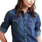 Camisa Levi's Ultimate Western Lotta Love Feminina Azul Tamanho Médio