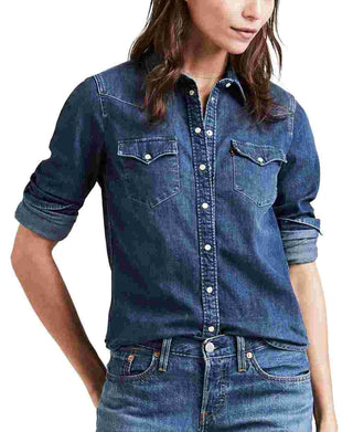 Camisa Levi's Ultimate Western Lotta Love Feminina Azul Tamanho X-G