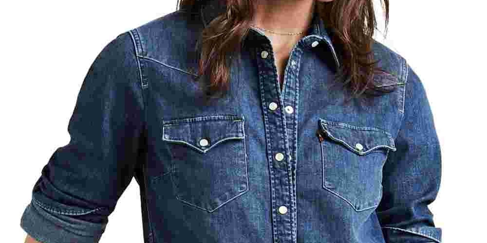 Camisa Levi's Ultimate Western Lotta Love Feminina Azul Tamanho X-G