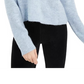 Suéter feminino Sun + Moon com gola alta, tamanho grande, azul