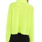 Suéter feminino Sun &amp; Moon, curto, com gola alta, amarelo, tamanho pequeno
