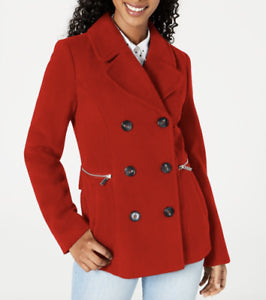 Casaco de lã maralyn &amp; me júnior trespassado vermelho tamanho médio