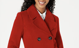 Casaco de lã maralyn &amp; me júnior trespassado vermelho tamanho médio