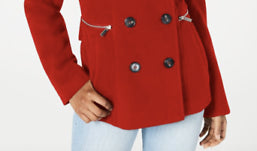 Casaco de lã maralyn &amp; me júnior trespassado vermelho tamanho médio