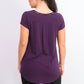 Camiseta Alfani Feminina Plus Size Cetim com Acabamento Alto e Baixo Roxo Tamanho 1X
