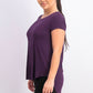 Camiseta Alfani Feminina Plus Size Cetim com Acabamento Alto e Baixo Roxo Tamanho 1X