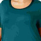 Camiseta feminina Alfani com acabamento em cetim, comprimento alto e baixo, verde, tamanho 3X