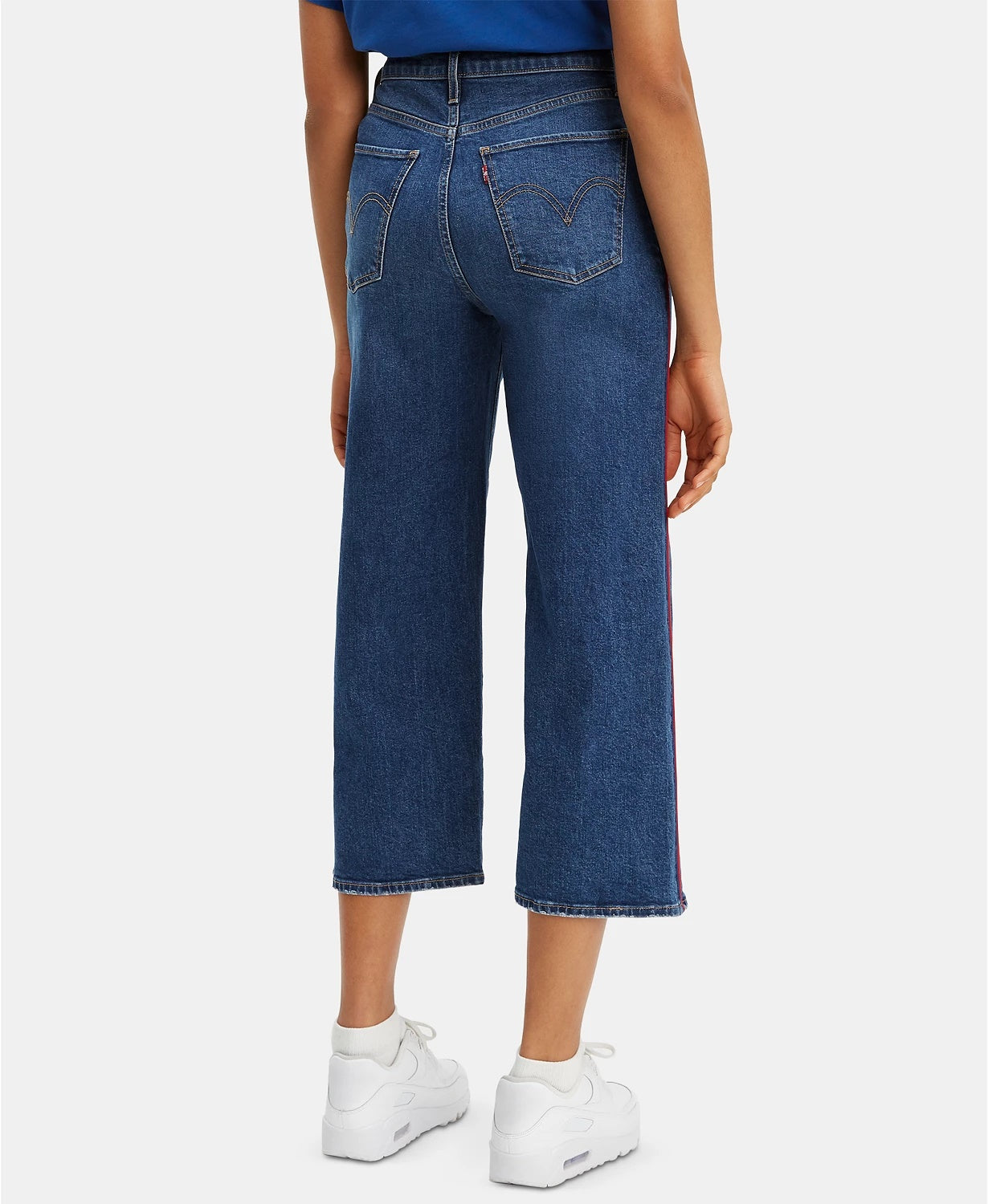 Calça jeans Levi's Mile High Cropped Wide Leg Feminina Azul Marinho Tamanho 50X41