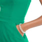 Vestido de coquetel feminino sem mangas, decote redondo acima do joelho, verde, tamanho 1, City Studios