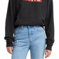 Moletom com capuz esportivo gráfico Levi's Limited Unbasic Cotton feminino, preto, tamanho grande