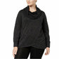 Suéter feminino Ideology Plus Size com gola alta, preto, tamanho 1X