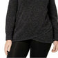 Suéter feminino Ideology Plus Size com gola alta, preto, tamanho 1X
