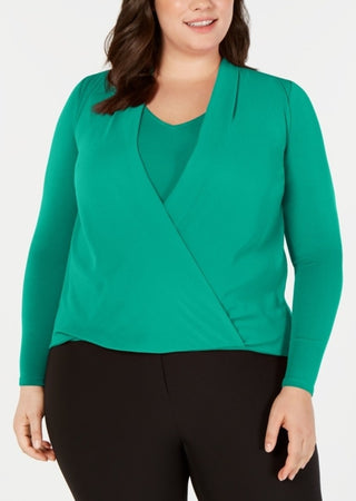 Blusa Alfani Feminina Surplice Verde Tamanho 4X