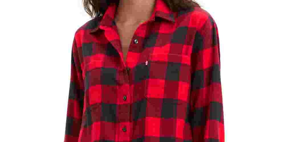 Camisa utilitária feminina Levi's vermelha tamanho X-G