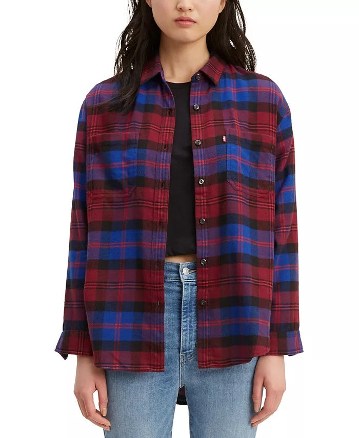 Camisa utilitária feminina Levi's vermelha tamanho pequeno
