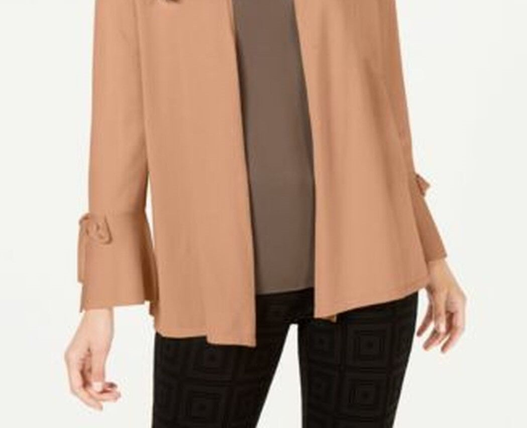 Cardigan Alfani Feminino Manga Amarrada Taupe Tamanho P