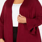 Cardigan feminino Alfani Plus com manga amarrada, vermelho, tamanho 3X