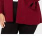 Cardigan feminino Alfani Plus com manga amarrada, vermelho, tamanho 3X