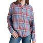 Camisa xadrez feminina Lucky Brand laranja tamanho pequeno