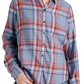 Camisa xadrez feminina Lucky Brand laranja tamanho pequeno