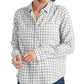 Blusa feminina xadrez de manga comprida com gola, tamanho pequeno, cinza, da Lucky Brand
