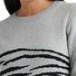 Suéter feminino Lucky Brand com estampa de animais mistos, cinza, tamanho extragrande