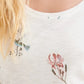 Camiseta feminina com estampa de borboleta Lucky Brand, branca, tamanho X-S