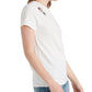 Camiseta feminina de algodão bordada Lucky Brand, branca, tamanho pequeno