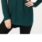 Suéter feminino com cauda de camisa verde da INC International Concepts