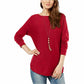 Suéter feminino INC International Concepts, vermelho, tamanho médio