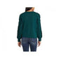 1.STATE Suéter feminino com mangas franjadas e gola redonda, verde, tamanho extra grande