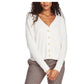 1.STATE Cardigan feminino com decote em V, branco
