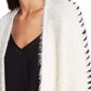 1.STATE Cardigan Feminino Whipstitch Eyelash Branco