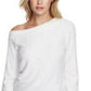 1.STATE Top feminino com decote ombro a ombro e detalhes embelezados, branco