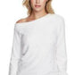 1.STATE Top feminino com decote ombro a ombro e detalhes embelezados, branco