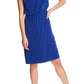 1.STATE Vestido tubinho feminino com decote em V azul