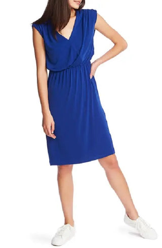 1.STATE Women's V-Neck Sheath Dress Blue