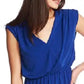 1.STATE Vestido tubinho feminino com decote em V azul