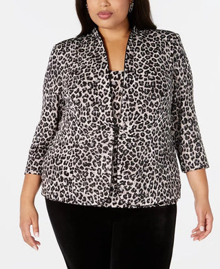 Alex Evenings Women's Plus Size Jacket & Tank Top White Size 3X