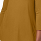 Top feminino com decote redondo e manga curta JM Collection, dourado, tamanho médio